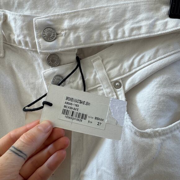 NEW $248 AGOLDE Broken Waistband Jean in Milkshake White | 27 - Picture 9 of 11